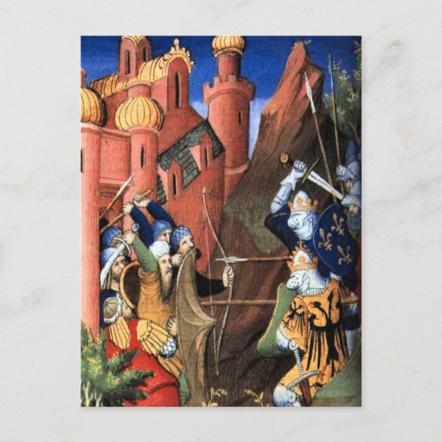 Cartão Postal As Cruzadas, imagem medieval (Frente)