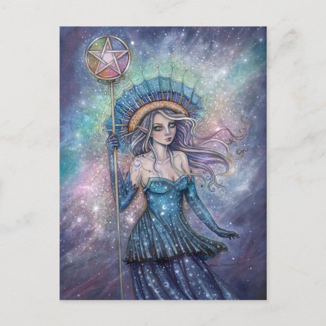 Cartão Postal Ás de Ouros Tarot Arte por Molly Harrison (Frente)