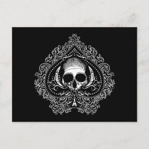 Cartão Postal Ás do crânio das espadas