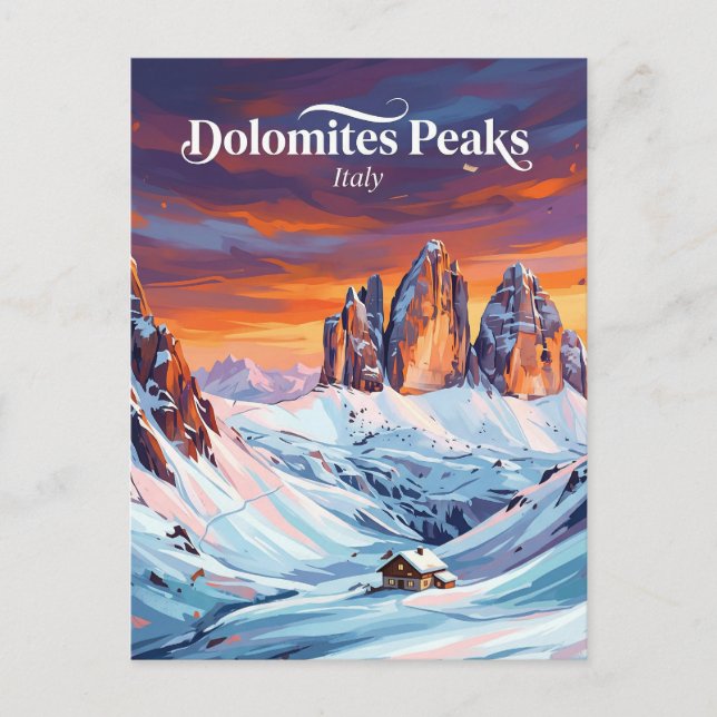 Cartão Postal As Dolomitas Itália (Frente)