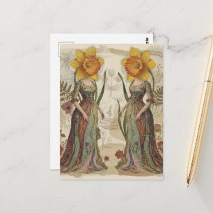 Cartão Postal As Duas Mulheres Cabeça de Narciso