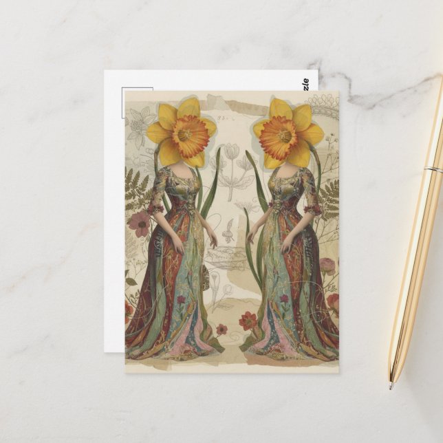 Cartão Postal As Duas Mulheres Cabeça de Narciso (Frente/Verso In Situ)