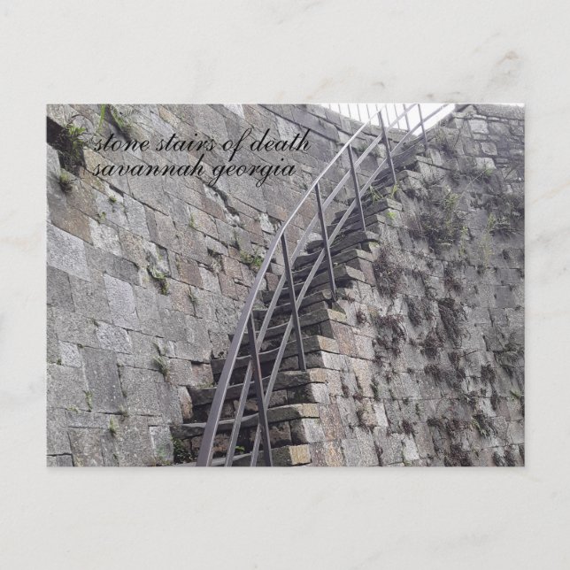 Cartão Postal as escadas de pedra da savana georgia da morte (Frente)