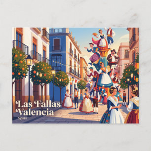 Cartão Postal As Fallas Valência Espanha