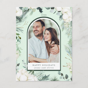 Cartão Postal As Flores Evergreen & Cotton Arch A Mensagem De Fé