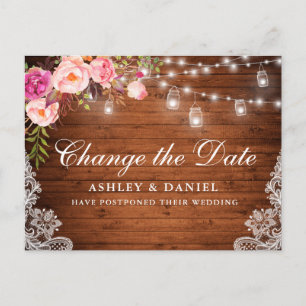 Cartão Postal As Garras De Madeira Floral Cor-De-Água Rosa Alter