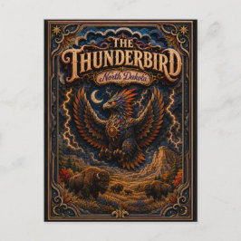 Cartão Postal As Lendas do Thunderbird North Dakota Popcut