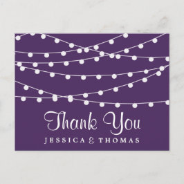 Cartão Postal As Luzes De Corda Na Coleção De Casamentos Roxos