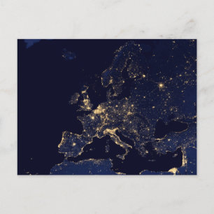 Cartão Postal As Luzes Locais Em Várias Cidades Europeias E Nórd