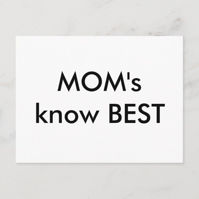 Cartão Postal As MÃES sabem MELHOR (Frente)