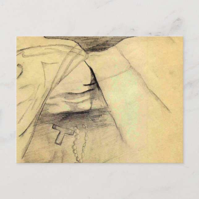 Cartão Postal As mãos de Monsignor (Frente)