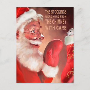 Cartão Postal As meias foram penduradas pelo c