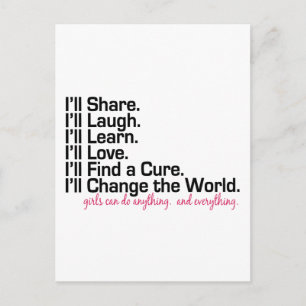 Cartão Postal as meninas podem fazer qualquer coisa (poder femin