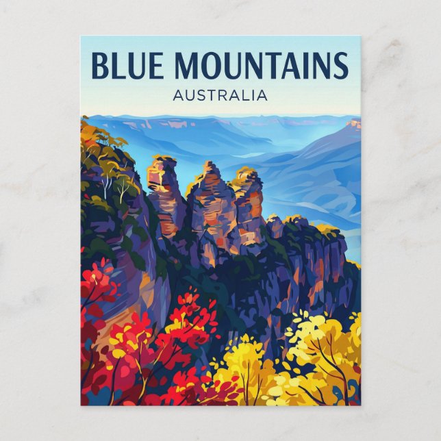 Cartão Postal As Montanhas Azuis Austrália (Frente)