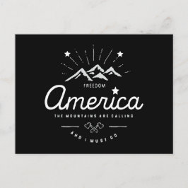 Cartão Postal As Montanhas da América Estão Chamando Eu Devo Ir 