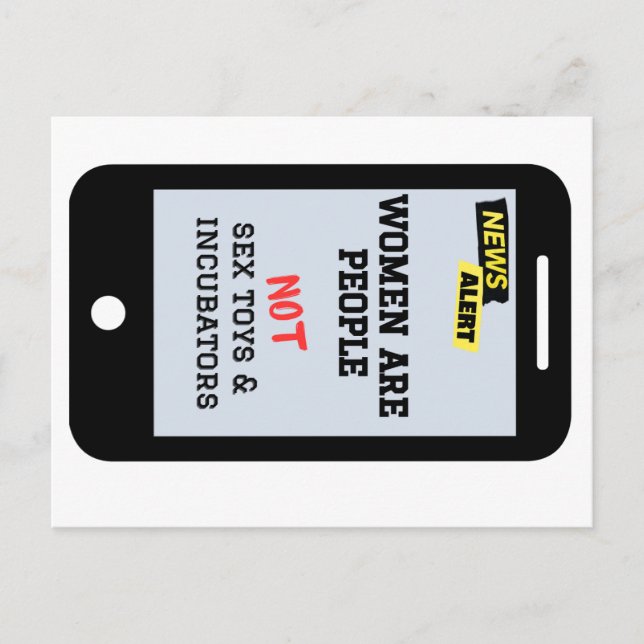 Cartão Postal "As mulheres são pessoas", "NÃO incubadoras" femin (Frente)