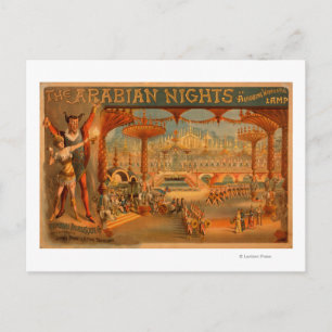 Cartão Postal As noites árabes - A maravilhosa lâmpada de Alad