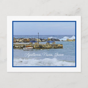 CARTÃO POSTAL AS ONDAS ENTRAM NA VILA GREGA DO LOCAL DO MAR