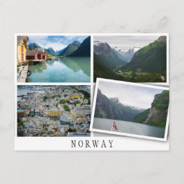 Cartão Postal As paisagens da Noruega colidem com imagens soltas