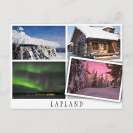 Cartão Postal As paisagens de inverno da Lapónia colidem com ima