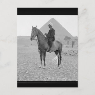 Cartão Postal As Pirâmides de Giza com Horseman por volta de 19