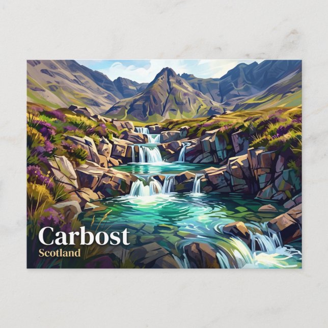 Cartão Postal As Piscinas das Fadas Escócia (Frente)