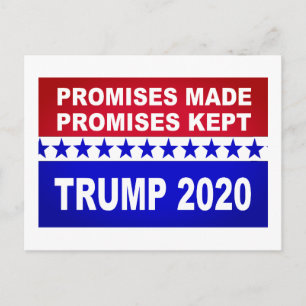 Cartão Postal As promessas de Trump 2020 mantiveram a popularida