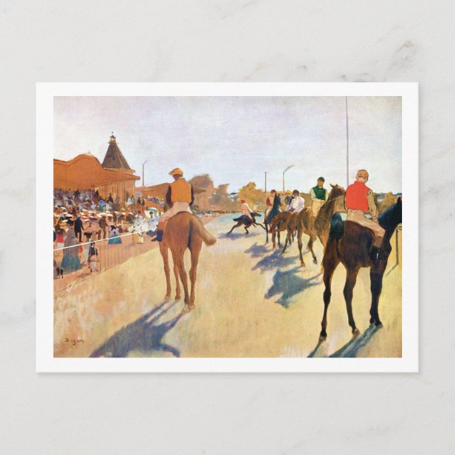 Cartão Postal As Raças dos Cavalos (O Desfile), Edgar Degas (Frente)
