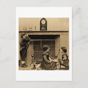 Cartão Postal As reservas foram penduradas pela chaminé com cui