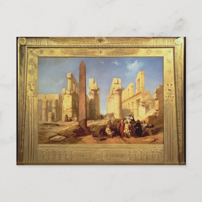 Cartão Postal As Ruínas do Palácio de Karnak em Tebas (Frente)