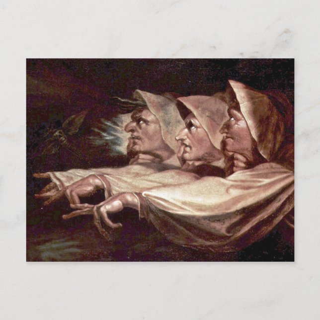 Cartão Postal As Três Bruxas Inglês - As Irmãs Estranhas Ou T (Frente)