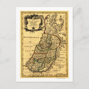 Cartão Postal As tribos de Israel na PalestinaMapa Panorâmico