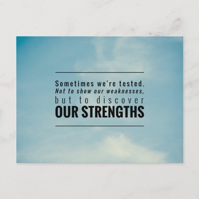 Cartão Postal Às Vezes, Somos Testados (Frente)