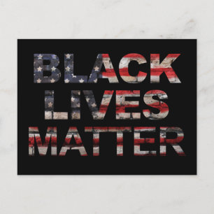 Cartão Postal As Vidas Negras Importam Bandeira Americana