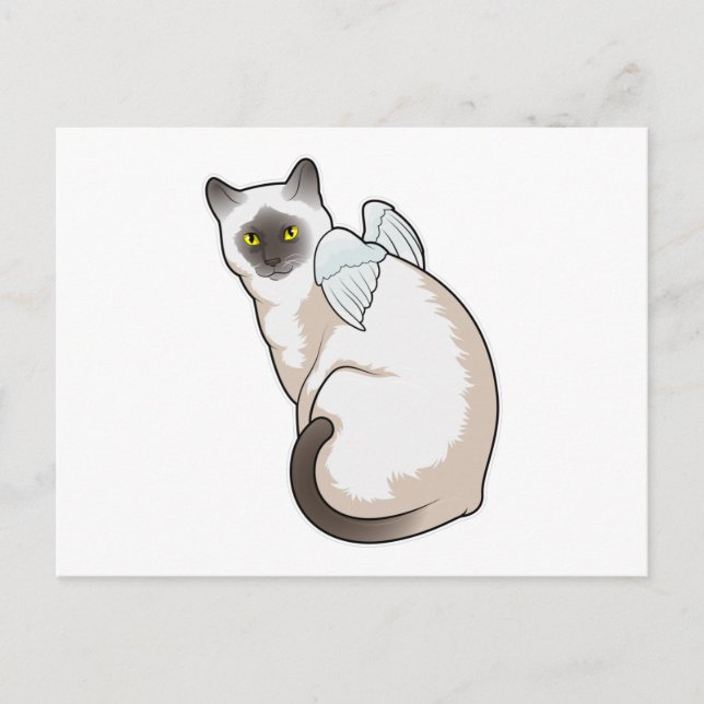 Cartão Postal Asa de anjo de gato (Frente)