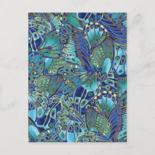 Cartão Postal Asas de borboleta turquesa