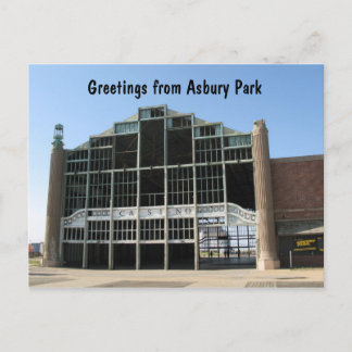 Cartão Postal Asbury Park NJ Boardwalk e Casino Building