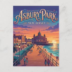 Cartão Postal Asbury Park Nova Jérsei