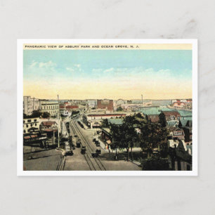 Cartão Postal Asbury Park, Ocean Grove Panorama 1928 Vintage