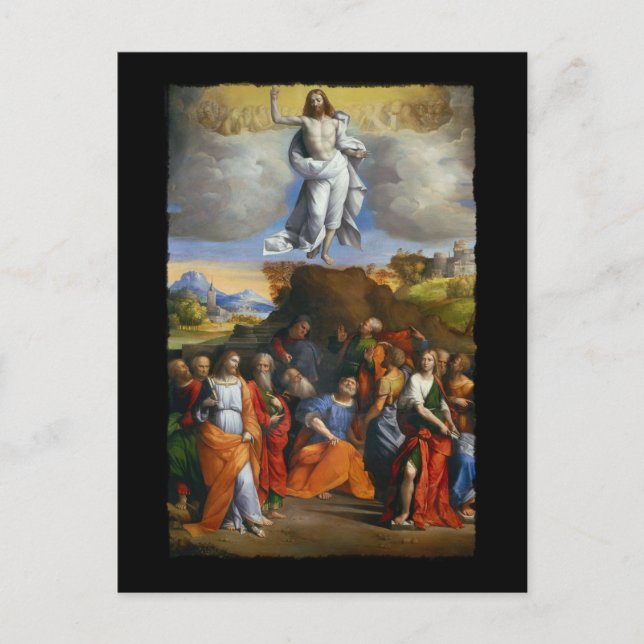 Cartão Postal Ascensão em nuvens de Ouro (Frente)