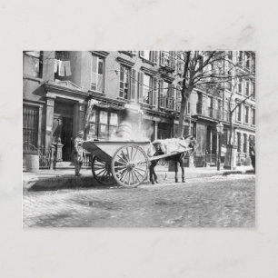 Cartão Postal Ash Cart Nova Iorque 1896