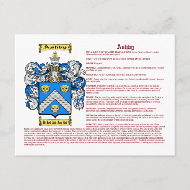 Cartão Postal Ashby (significado) (Frente)