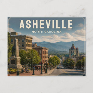 Cartão Postal Asheville Carolina do Norte Centro Montanhas