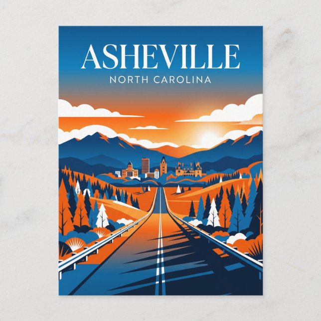 Cartão Postal Asheville EUA (Frente)