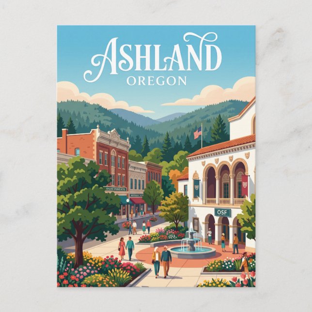 Cartão Postal Ashland, Oregon (Frente)