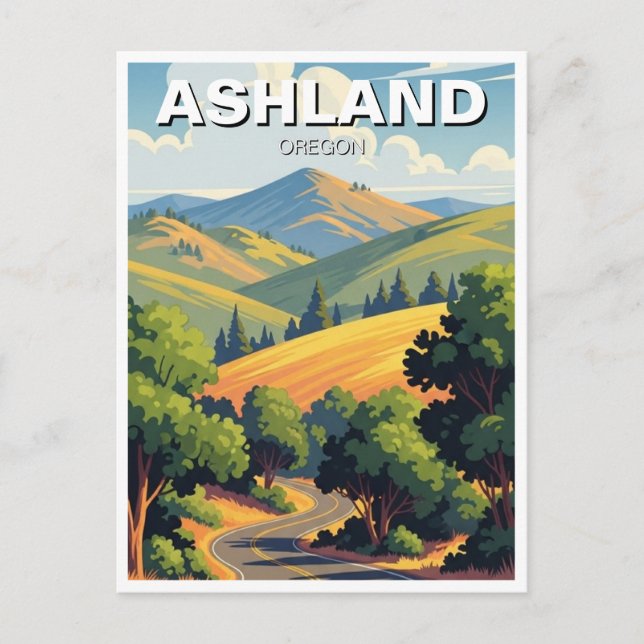 Cartão Postal Ashland Oregon Travel Postcard (Frente)