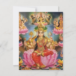 Cartão Postal Ashtalakshmi - Oito formas de Lakshmi