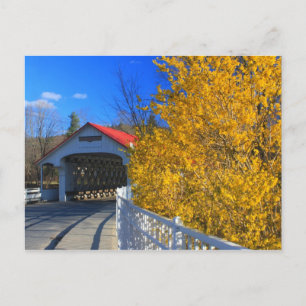 Cartão Postal Ashuelot Covered Bridge Forsythia