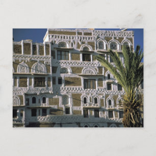 Cartão Postal Ásia, Iémen, Sana'a. Casa iemenita.