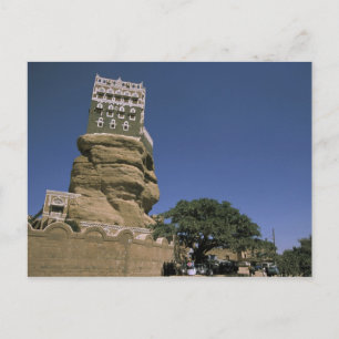 Cartão Postal Ásia, Iémen, Wadi Dhar. Rock Palace ou Dar Al